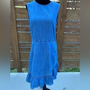 denim draper james ruffle dress